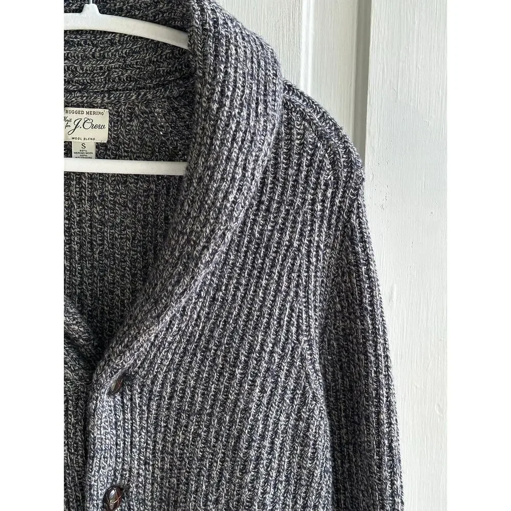 J.Crew Rugged Merino Wool Blend Shawl Collar Cardigan Sweater